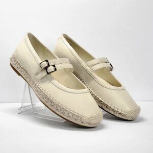 VINCE CAMUTO WOMEN'S Lianee Espadrille Mary Jane Flats beige Size 8.5 NEW